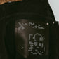 wide bell-bottom denim pants/black