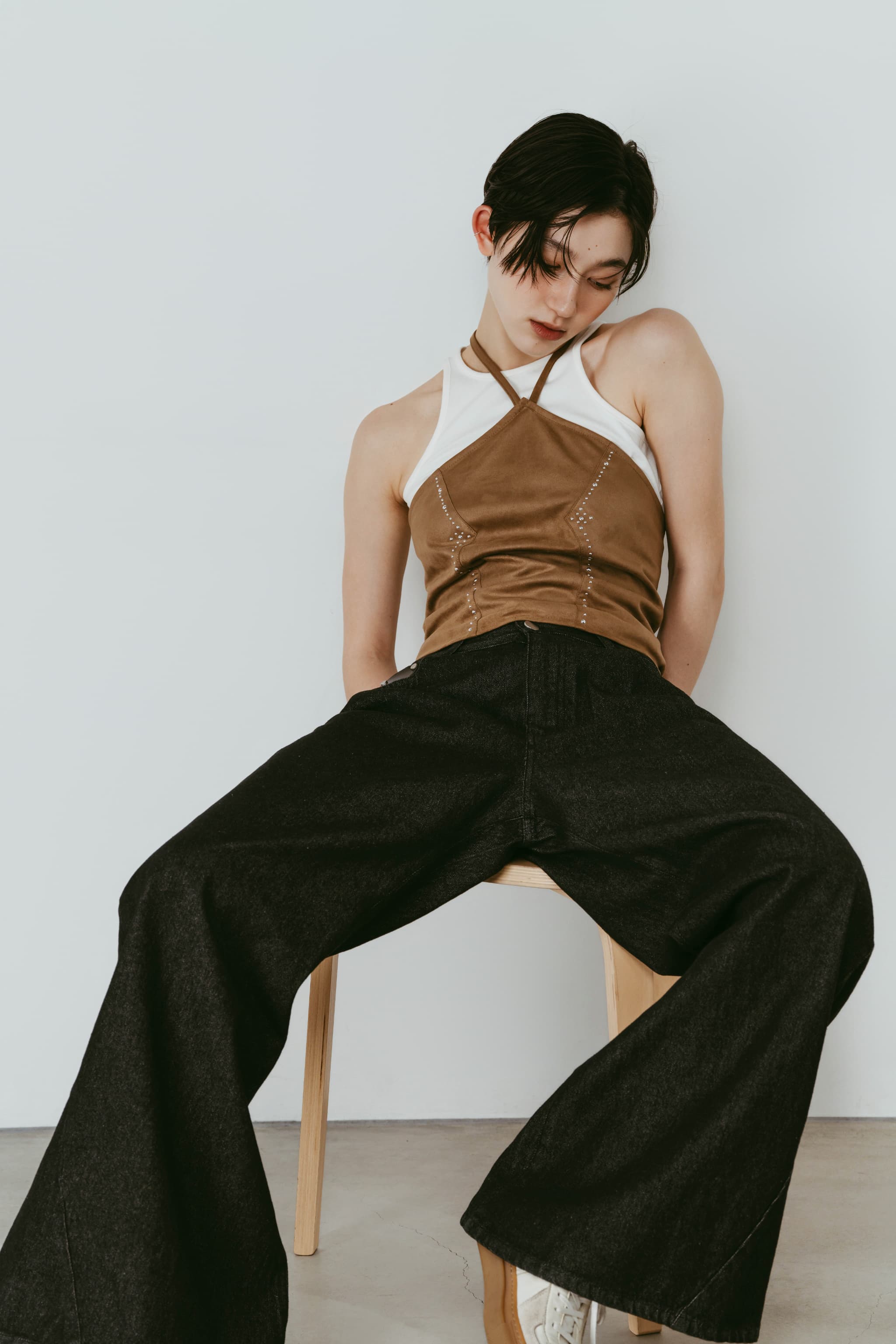suede bustier top/camel | KNUTH MARF