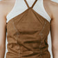 suede bustier top/camel