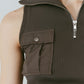 half-zip knit tank/gray
