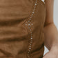 suede bustier top/camel
