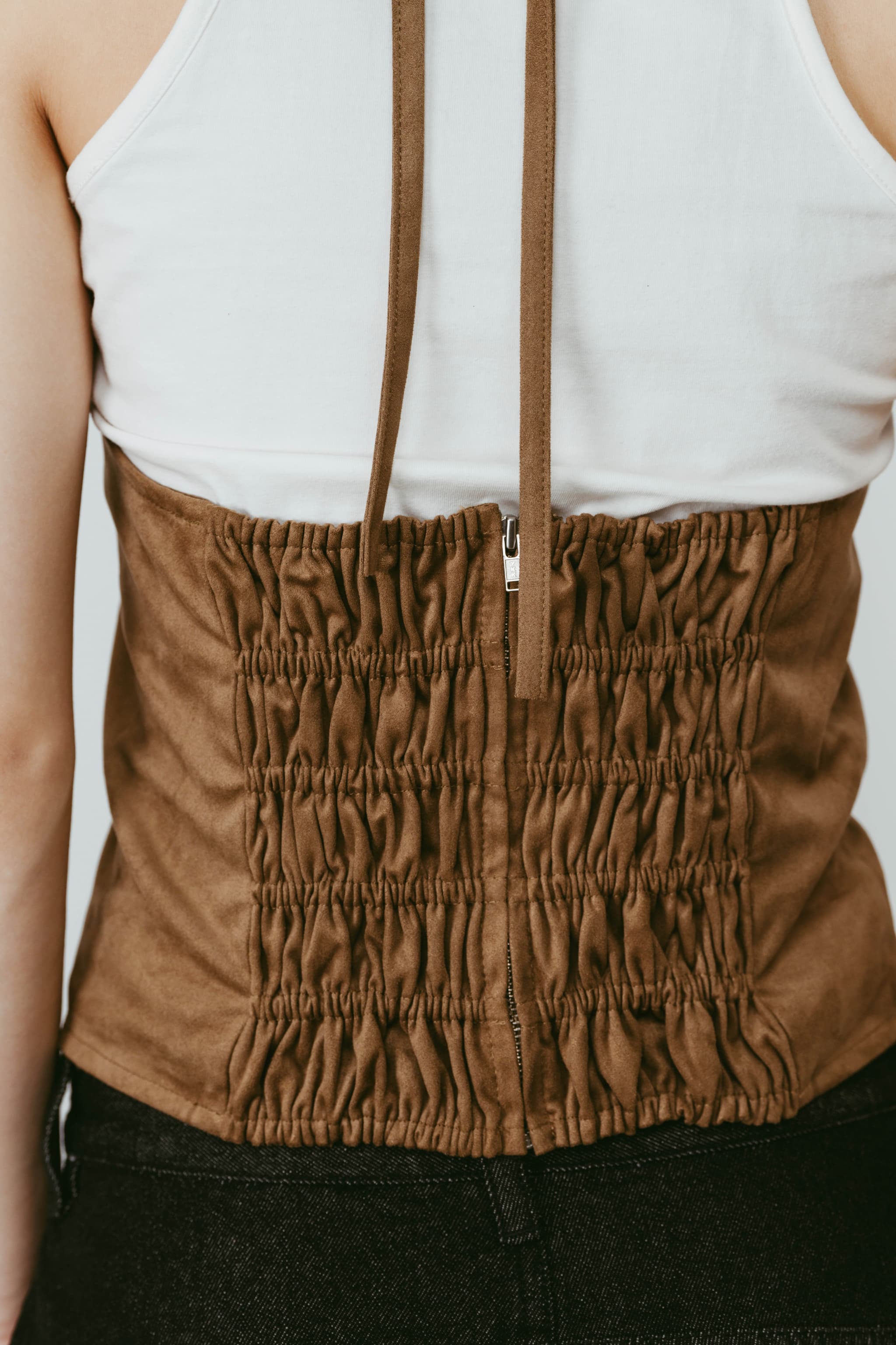 suede bustier top/camel | KNUTH MARF