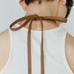 suede bustier top/camel