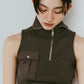 half-zip knit tank/gray