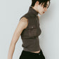 half-zip knit tank/gray