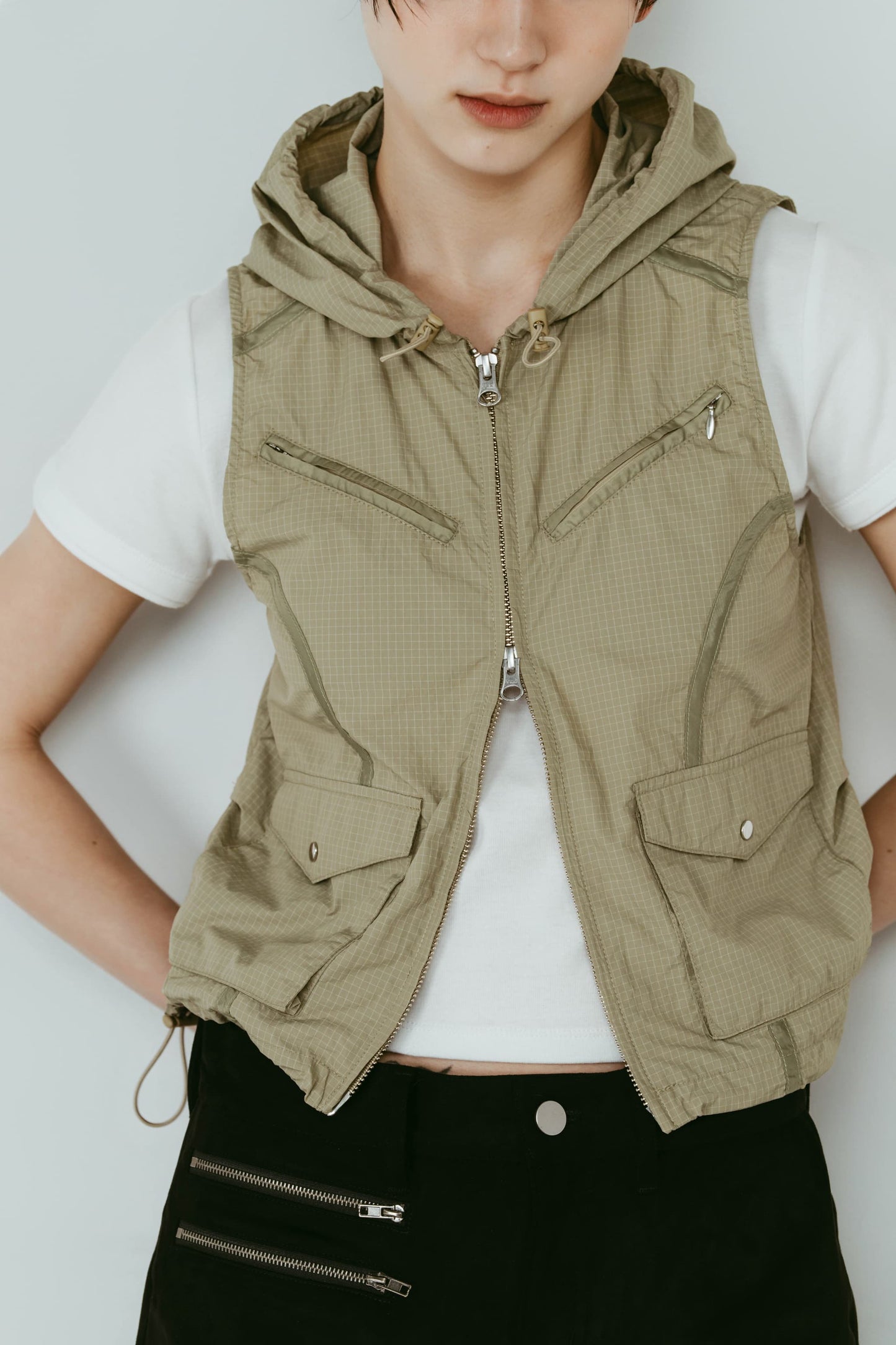 nylon hoodie/pistachio