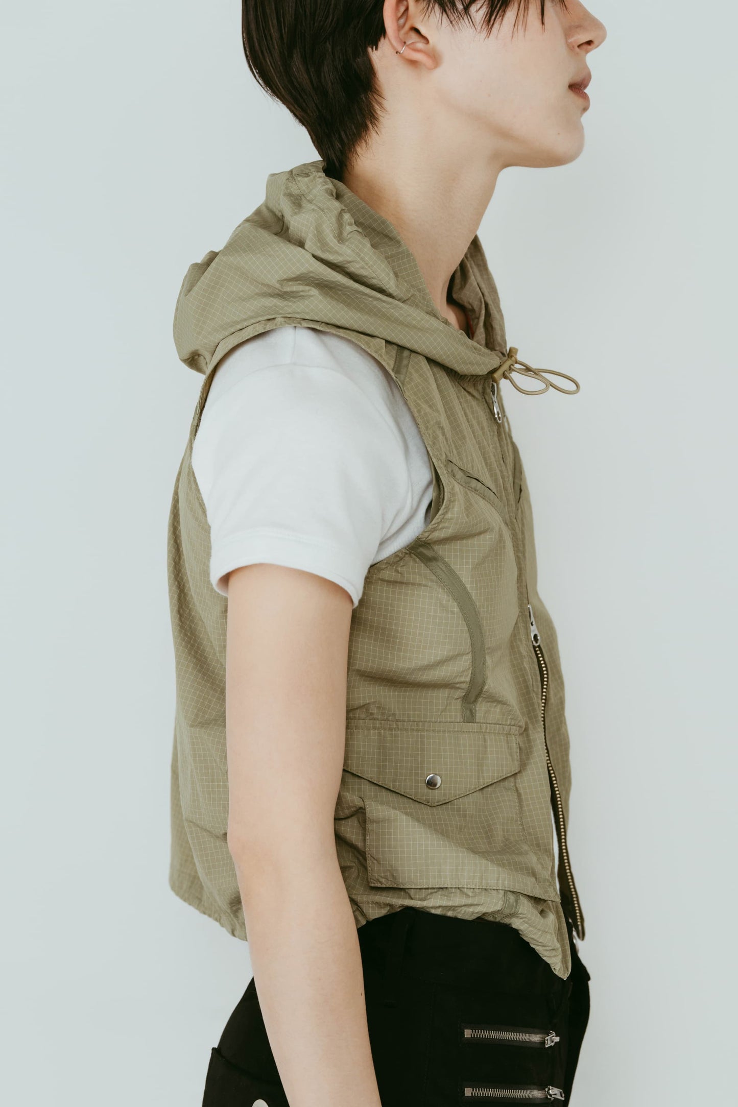 nylon hoodie/pistachio