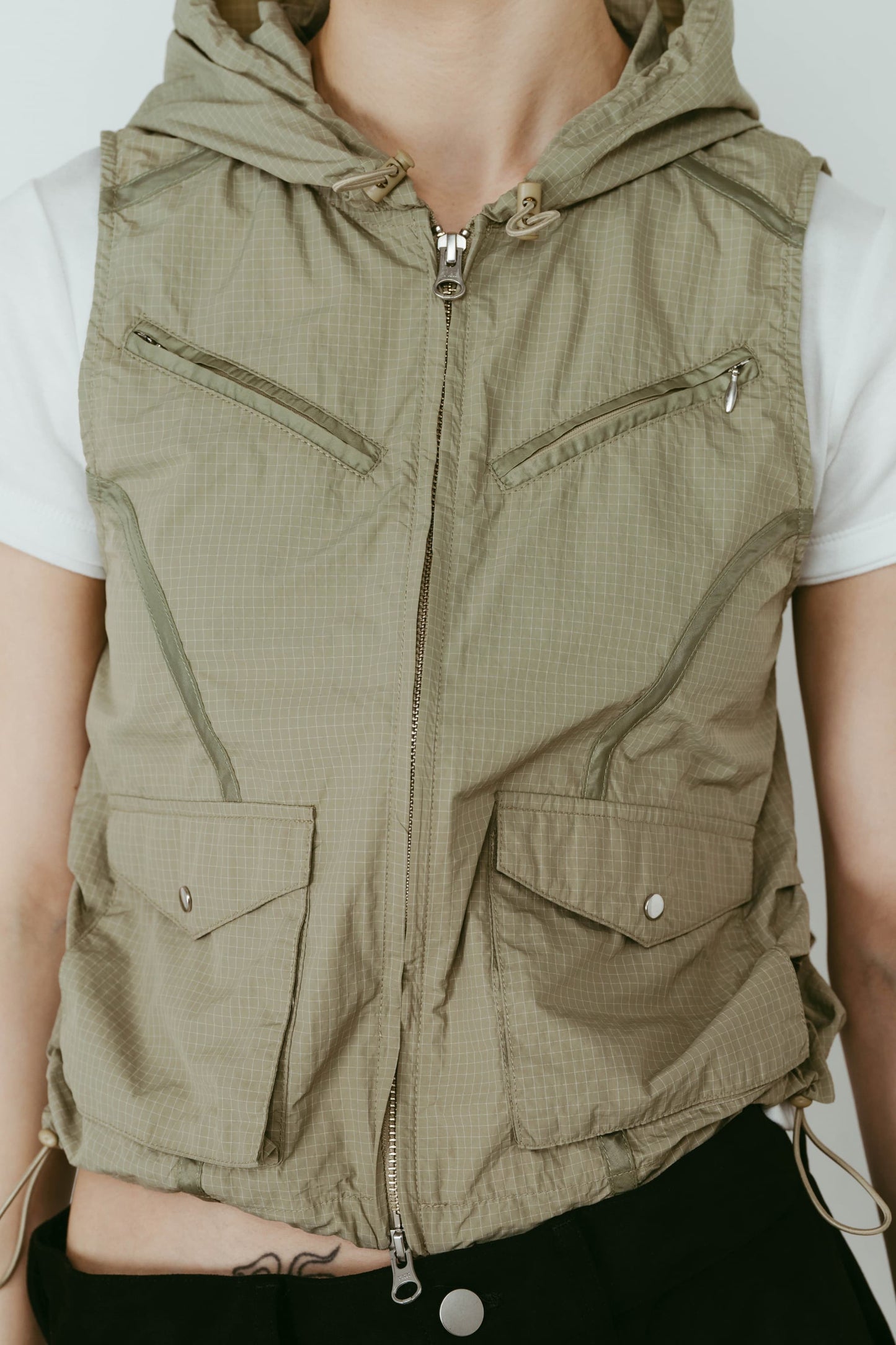 nylon hoodie/pistachio