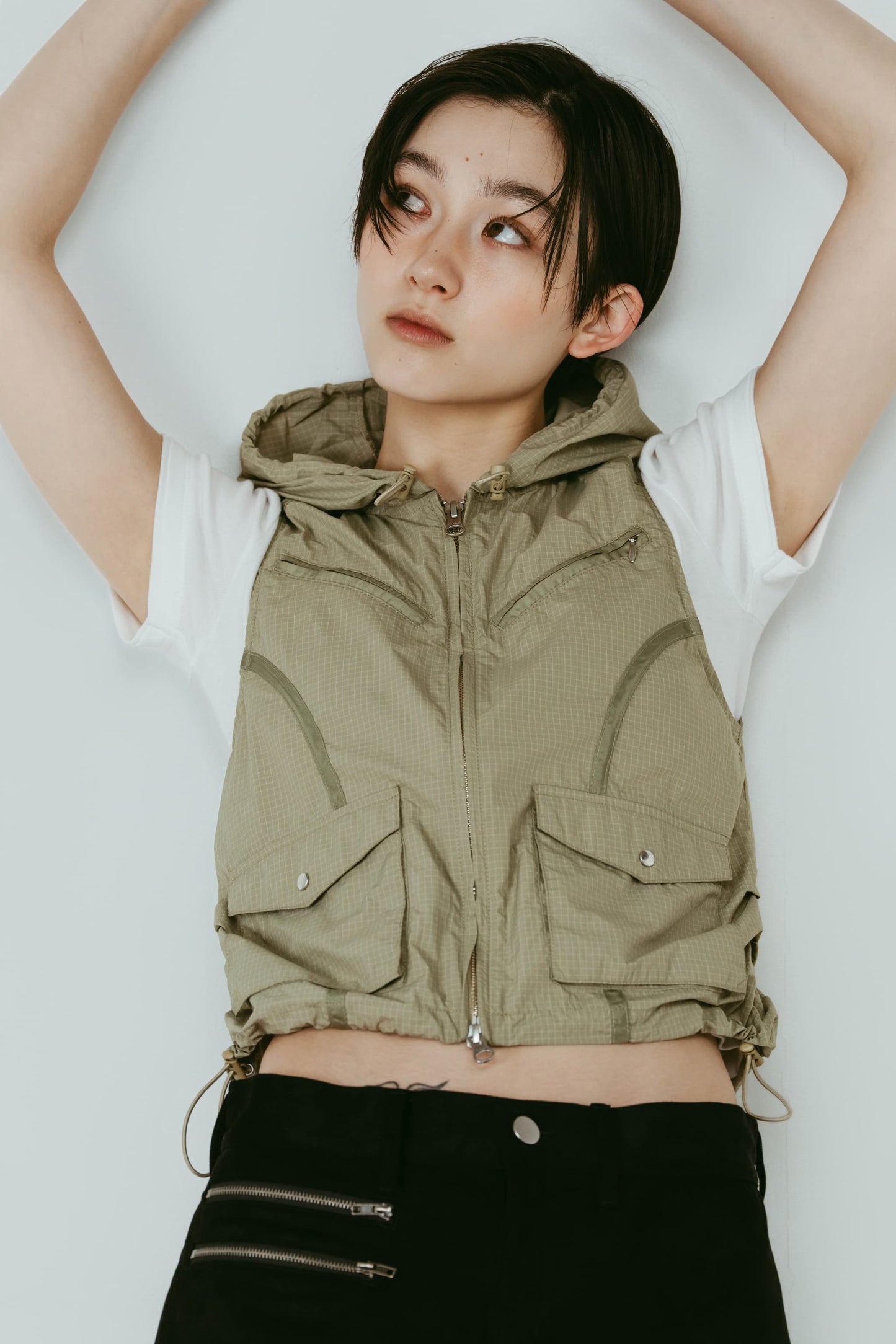 nylon hoodie/pistachio