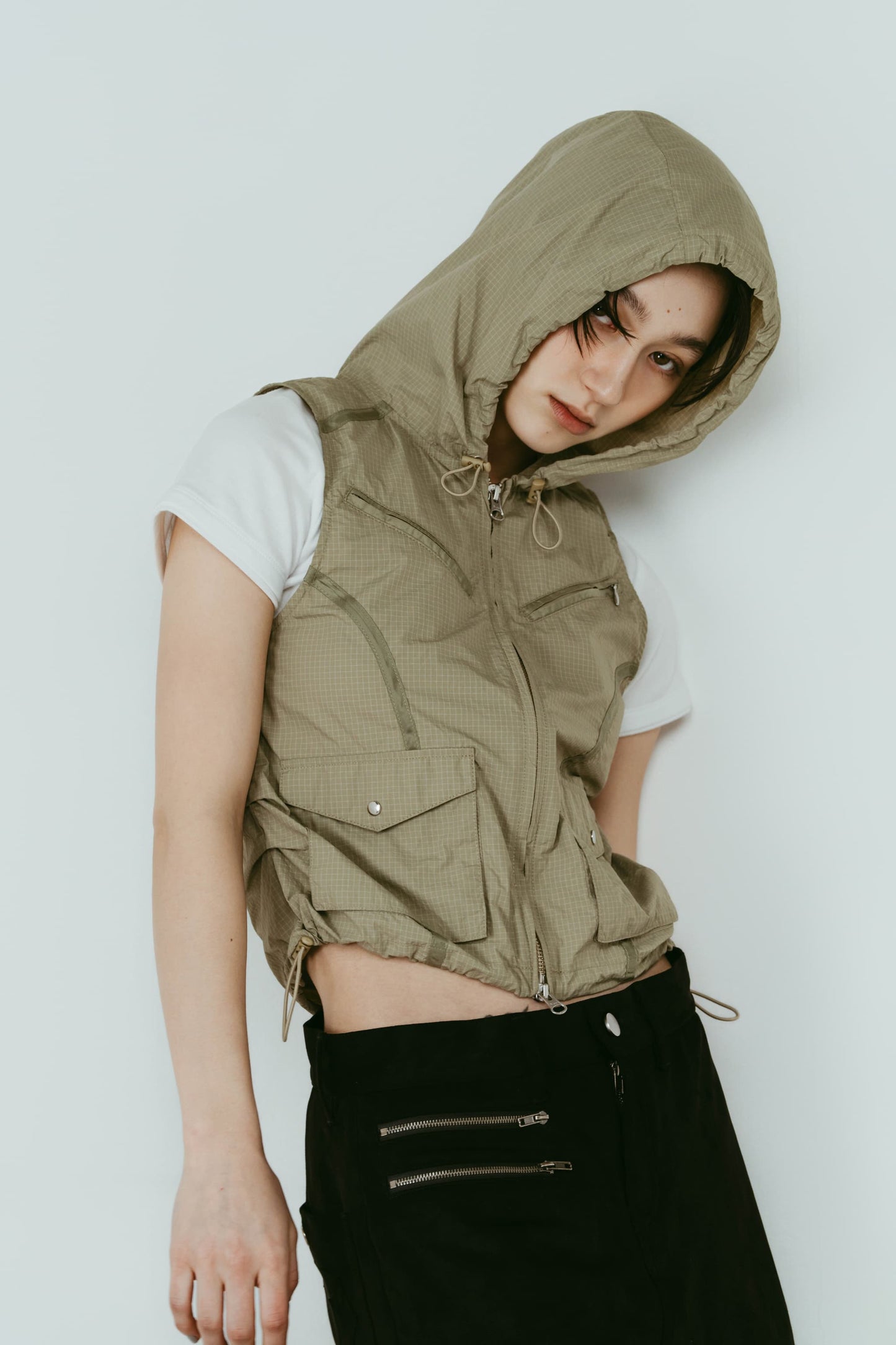 nylon hoodie/pistachio