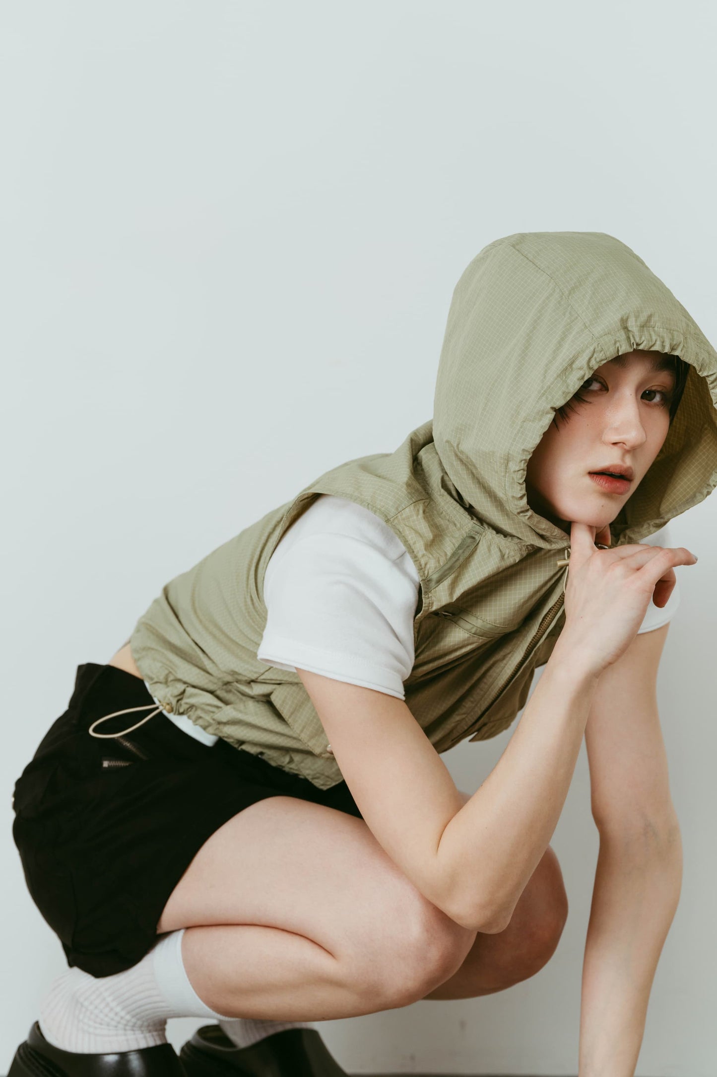 nylon hoodie/pistachio