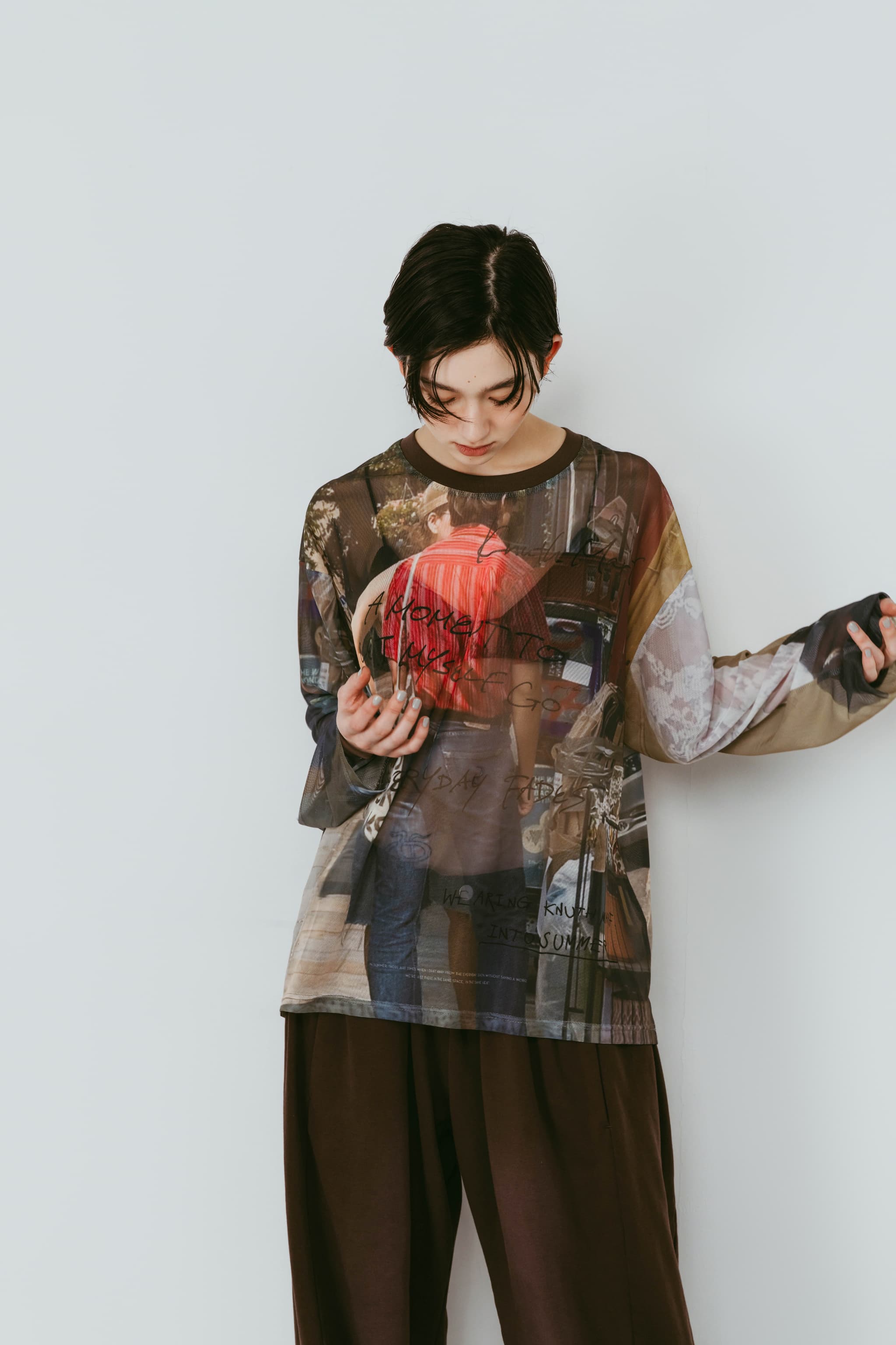 oji sheer long-sleeve tee(unisex)/oji | KNUTH MARF
