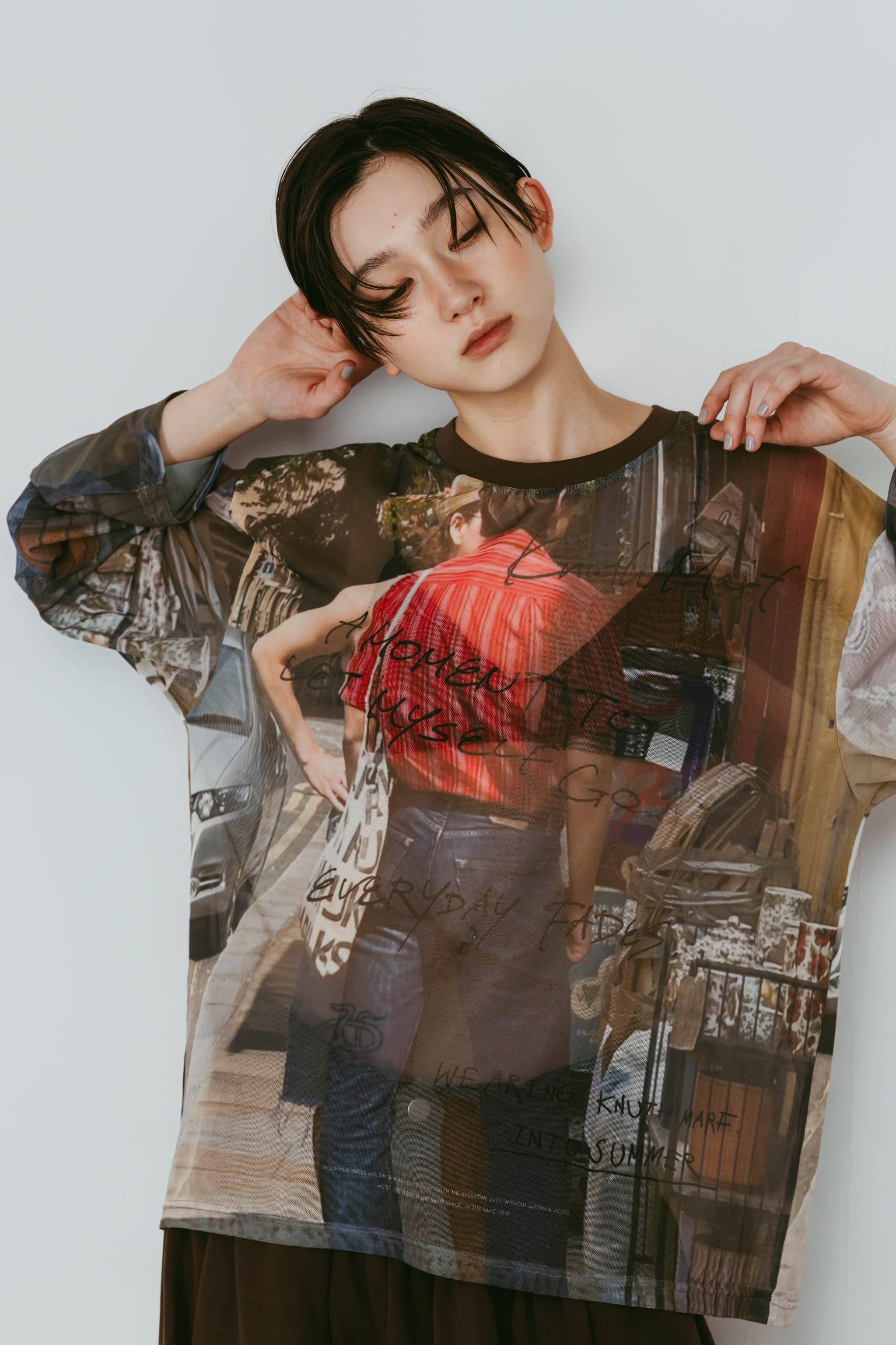 トップス Knuth Marf oji sheer long-sleeve tee oji sheer long-sleeve tee(unisex)/oji | KNUTH MARF