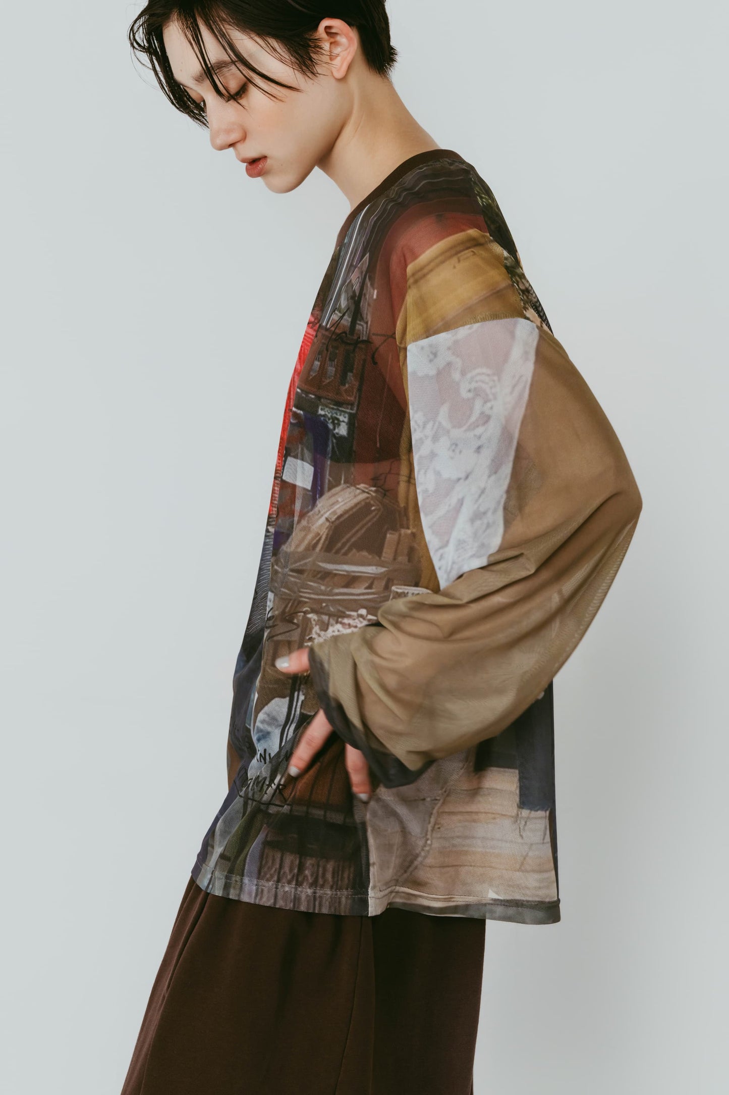 oji sheer long-sleeve tee(unisex)/oji