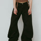 draped denim pants(unisex)/black