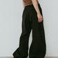 draped denim pants(unisex)/black