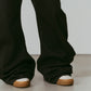 draped denim pants(unisex)/black