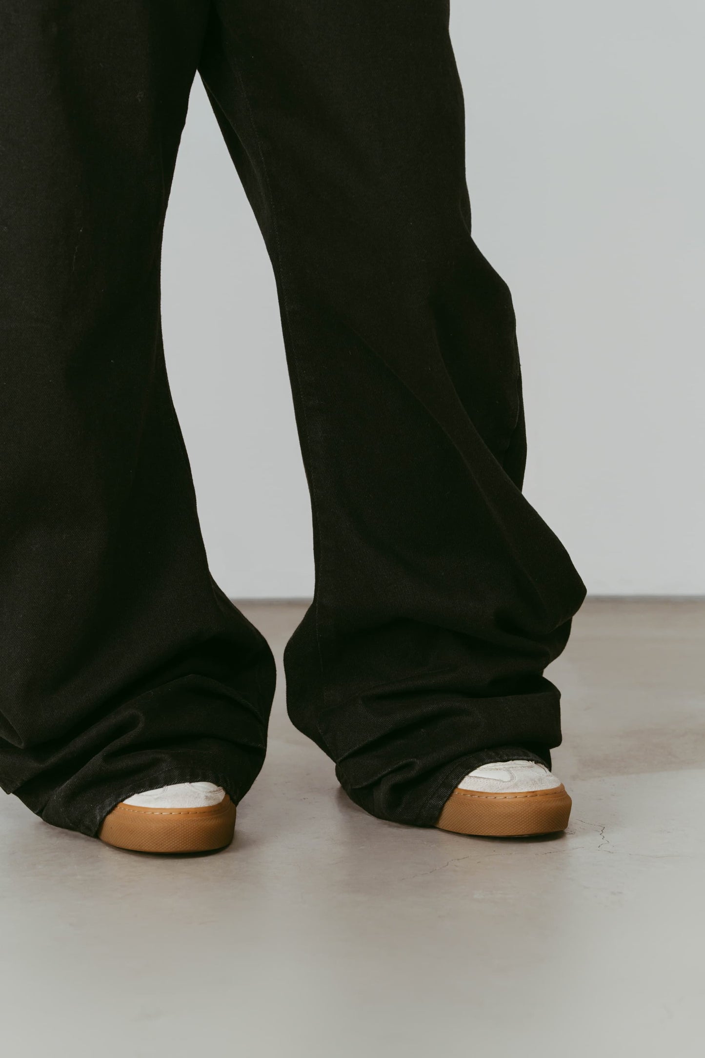 draped denim pants(unisex)/black