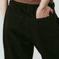 draped denim pants(unisex)/black