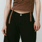 draped denim pants(unisex)/black