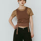 2piece layered tank tee/beige