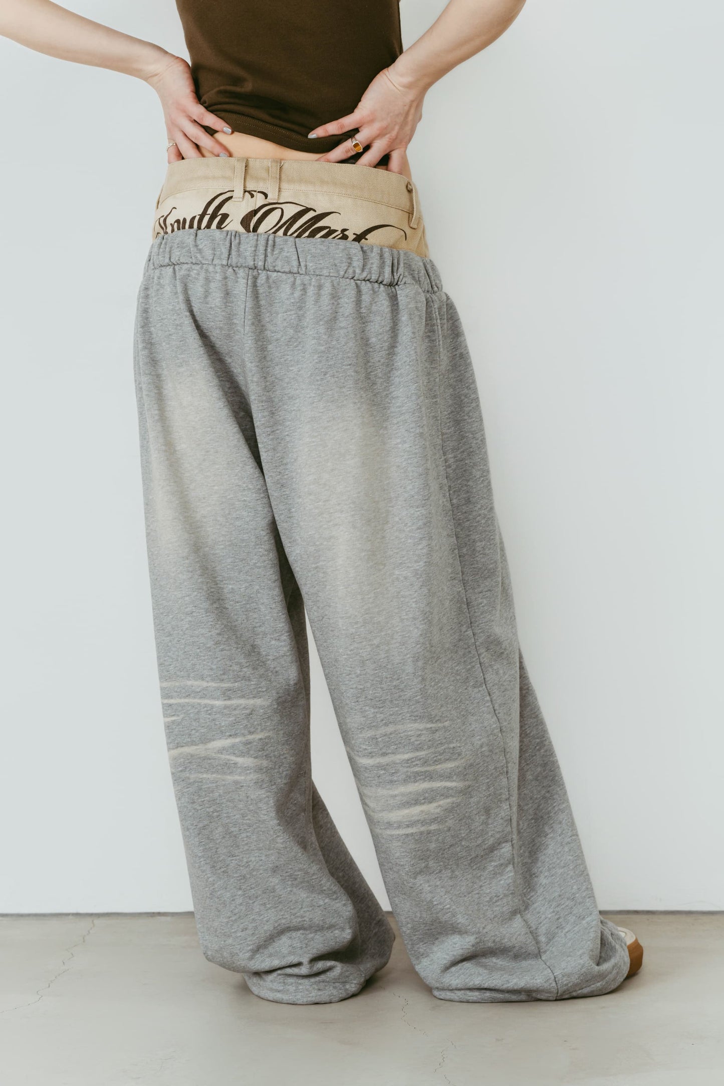 double-layer sweatpants(unisex)/gray