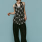 plaid halter neck blouse/black