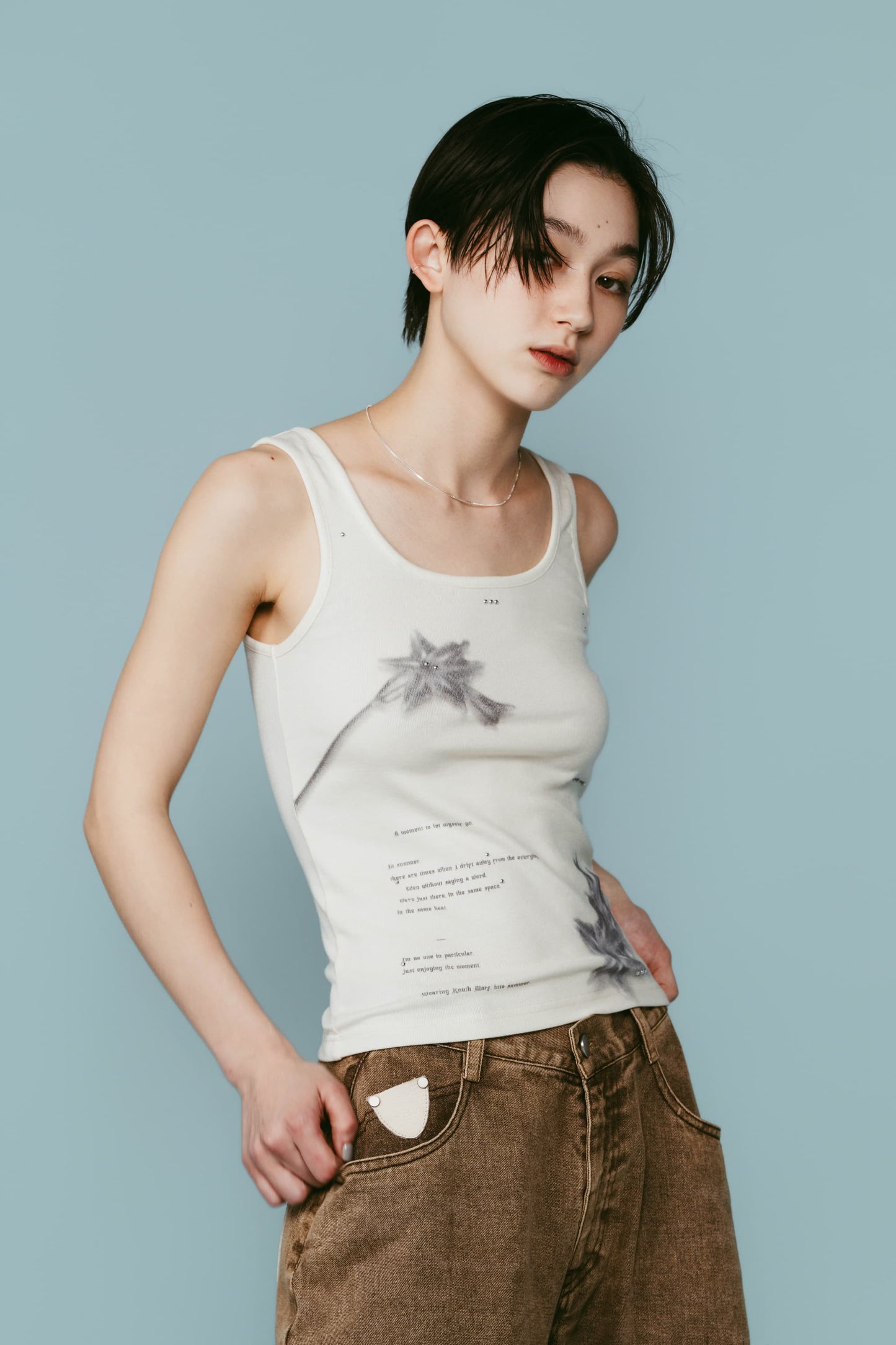 studded tank top/2color