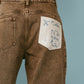 wide bell-bottom denim pants/brown