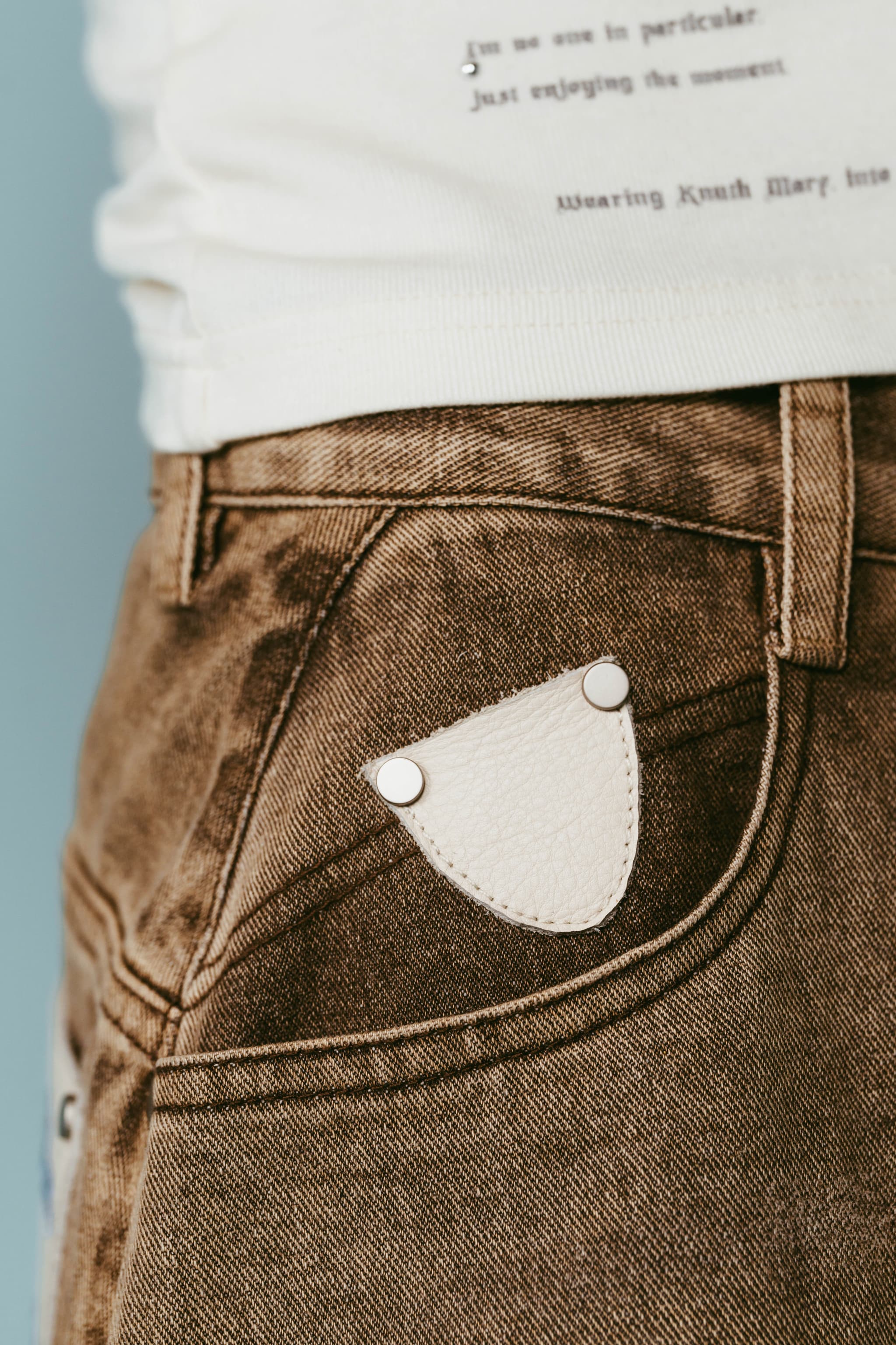 wide bell-bottom denim pants/brown | KNUTH MARF