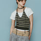 knit halter bustier/3color
