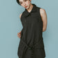 stand neck mini dress/gray