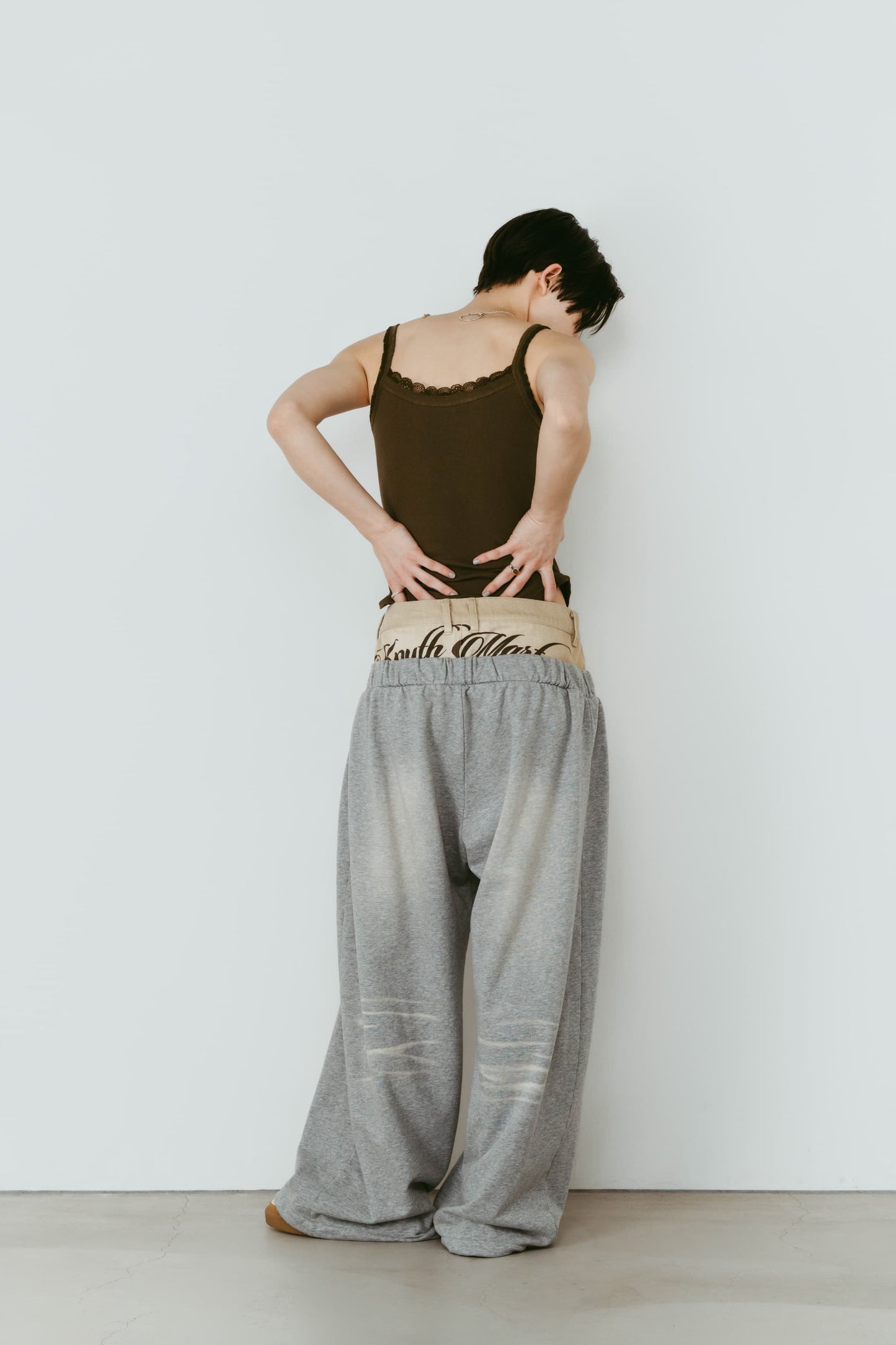 double-layer sweatpants(unisex)/gray