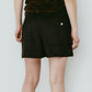 layered suede skort/black