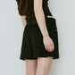 layered suede skort/black