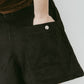 layered suede skort/black