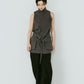 stand neck mini dress/gray