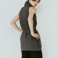 stand neck mini dress/gray