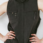 stand neck mini dress/gray