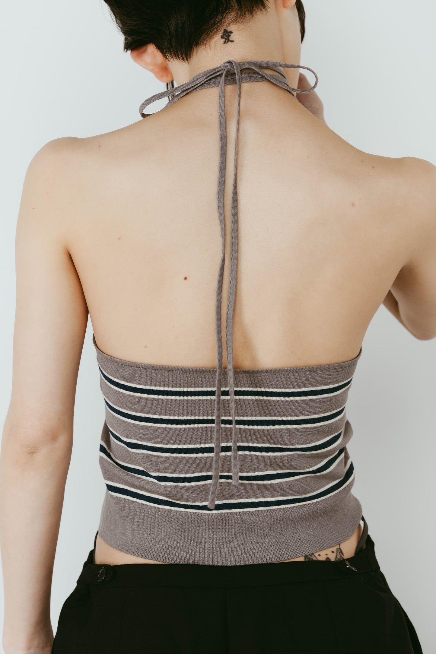 knit halter bustier/3color