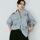 embroidered shirt(unisex)/stripe