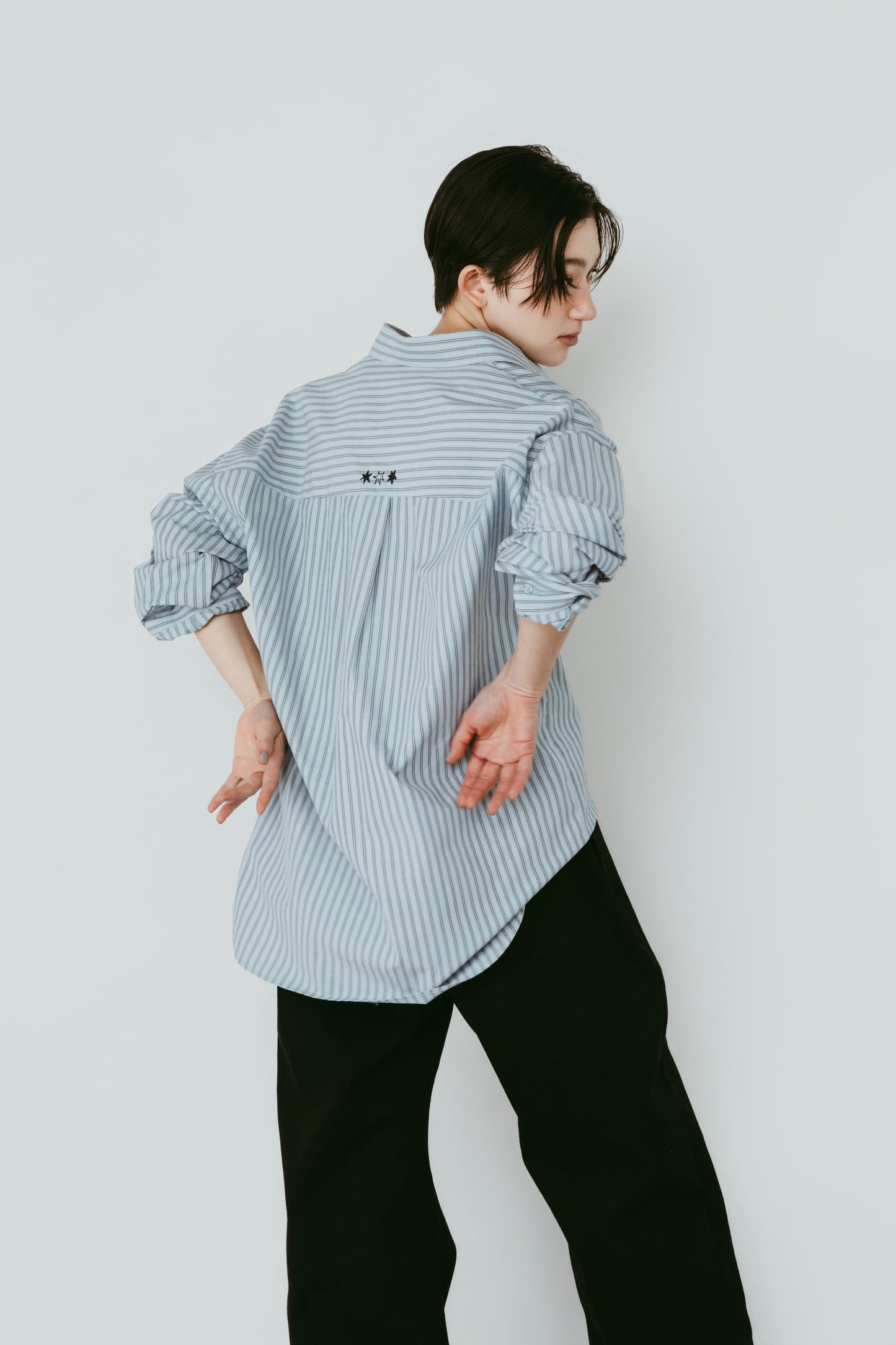 embroidered shirt(unisex)/stripe