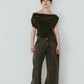 sheer velour top/gray