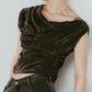 sheer velour top/gray