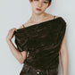 sheer velour top/gray