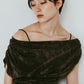 sheer velour top/gray