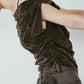 sheer velour top/gray