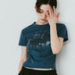 studded compact tee/blue