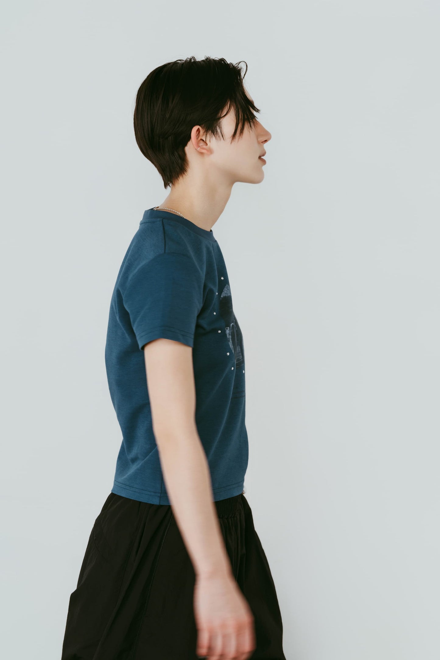 studded compact tee/blue