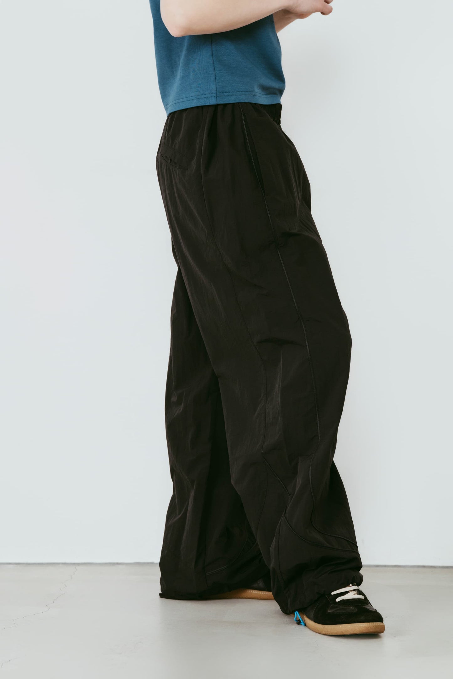 nylon easy pants(unisex)/black